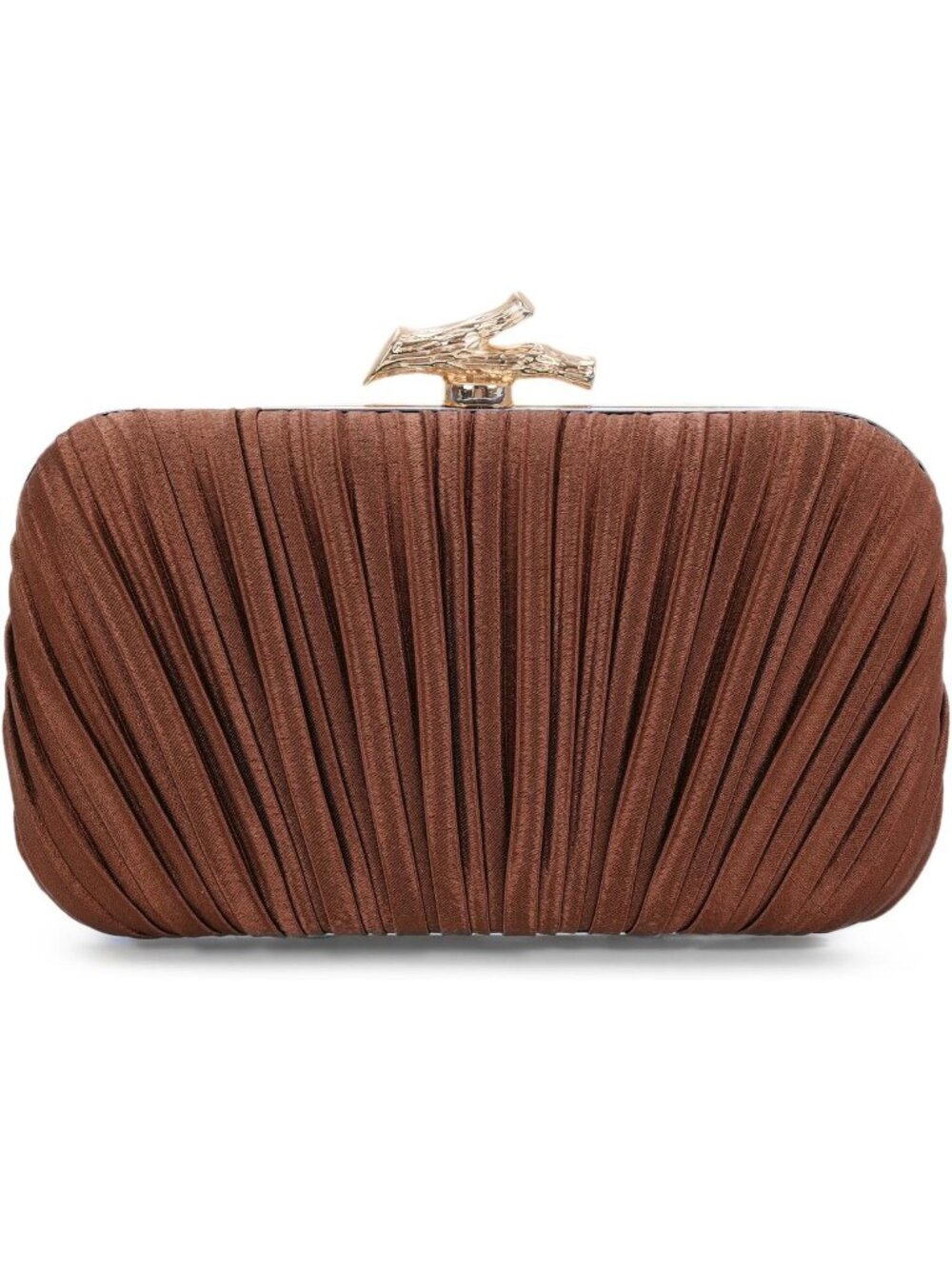 〽️Women's Coffee Pleated Clutch Purse With Chain Wedding Party Evening Bag